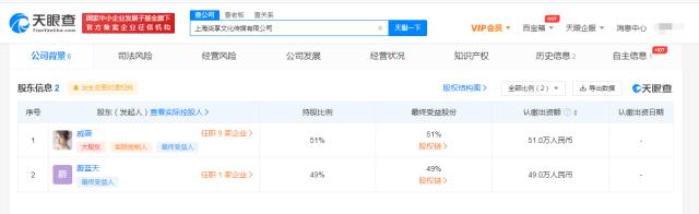 戚薇在上海成立新传媒公司 经营范围含体育赛事策划